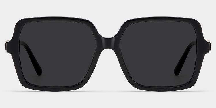 Elena noire Carré lunettes de soleil