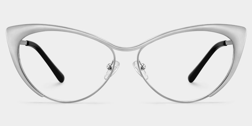Cat Eye Métal Argenté Lunettes