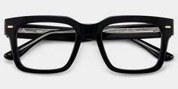 Lunettes rectangulaires noires1