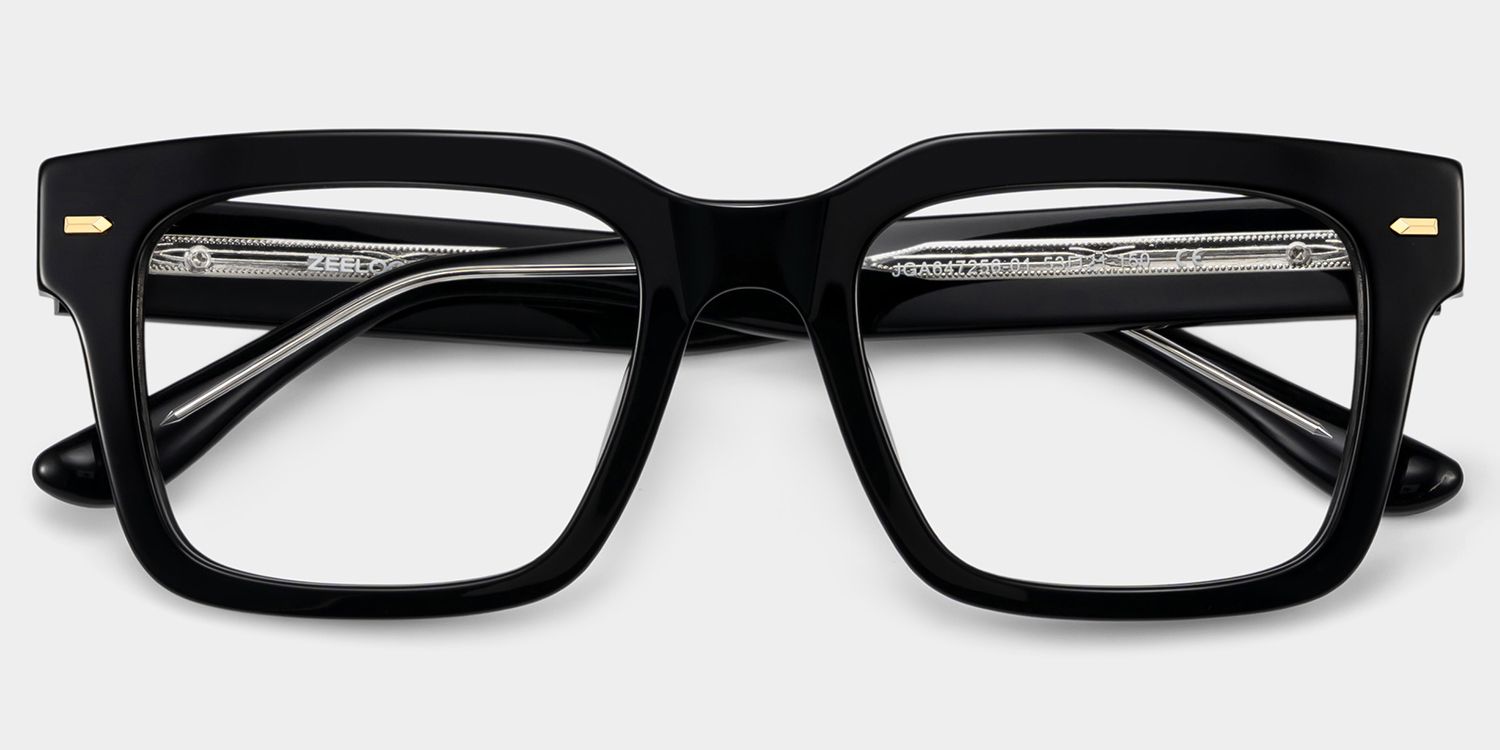 Benjamin Lunettes rectangulaires noires2