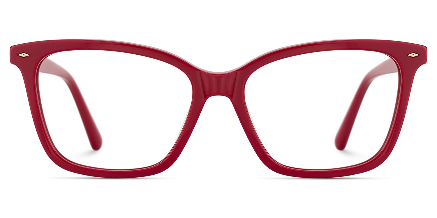 Theo Rectangulaire Rouge Lunettes1