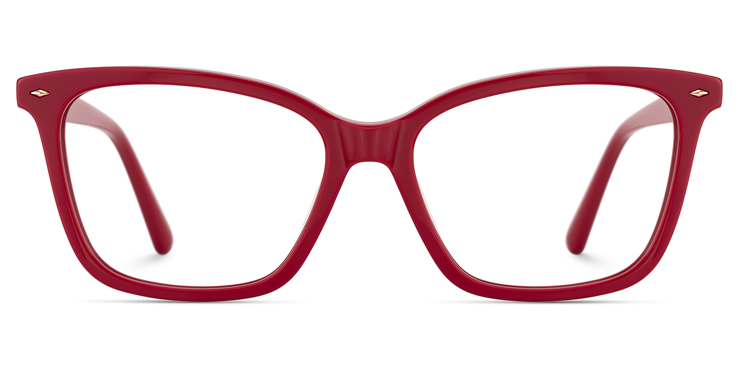 Theo Rectangulaire Rouge Lunettes0