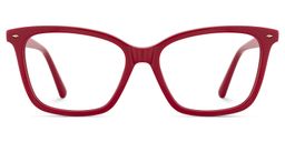 Theo Rouge Rectangulaire lunettes1