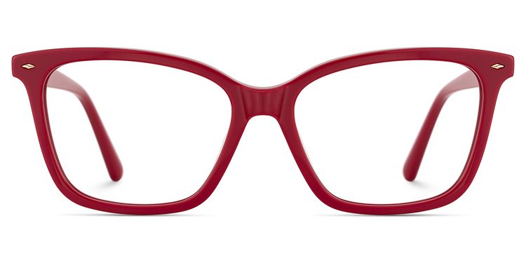 Theo Rectangulaire Rouge Lunettes