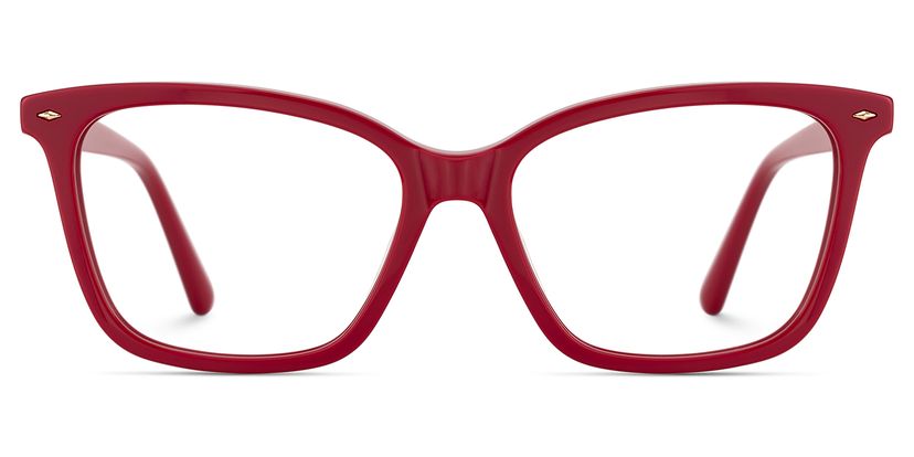 Theo Rectangulaire Rouge Lunettes