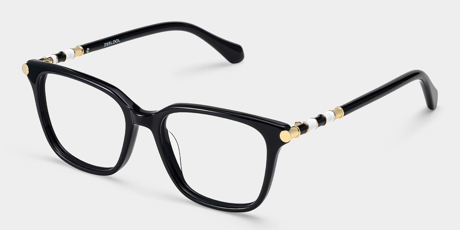 Delilah Carré Noir Lunettes2