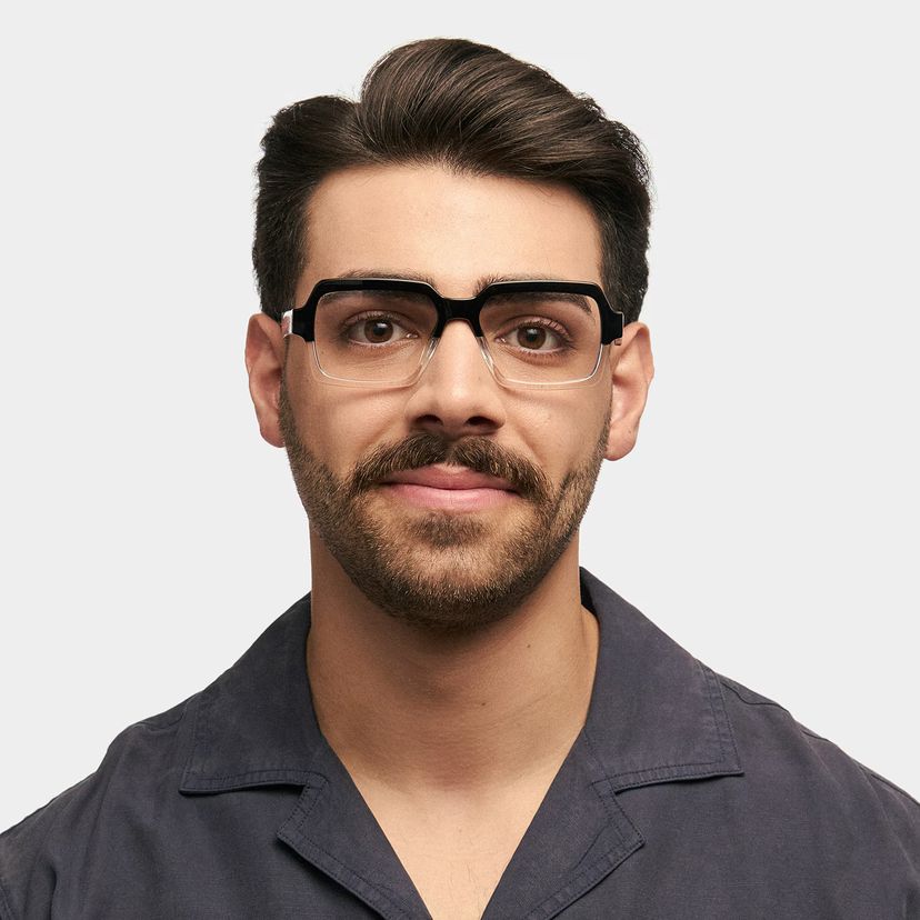 Jack Noir-Cristal Rectangulaire Lunettes