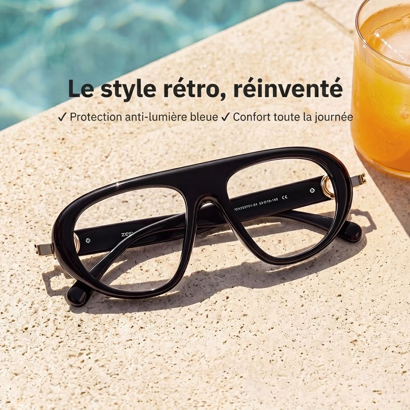 Lunettes Aviateur Noires Aveline
