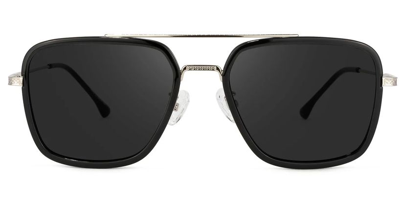 Nayeli Noir-Argent Aviateur lunettes de soleil
