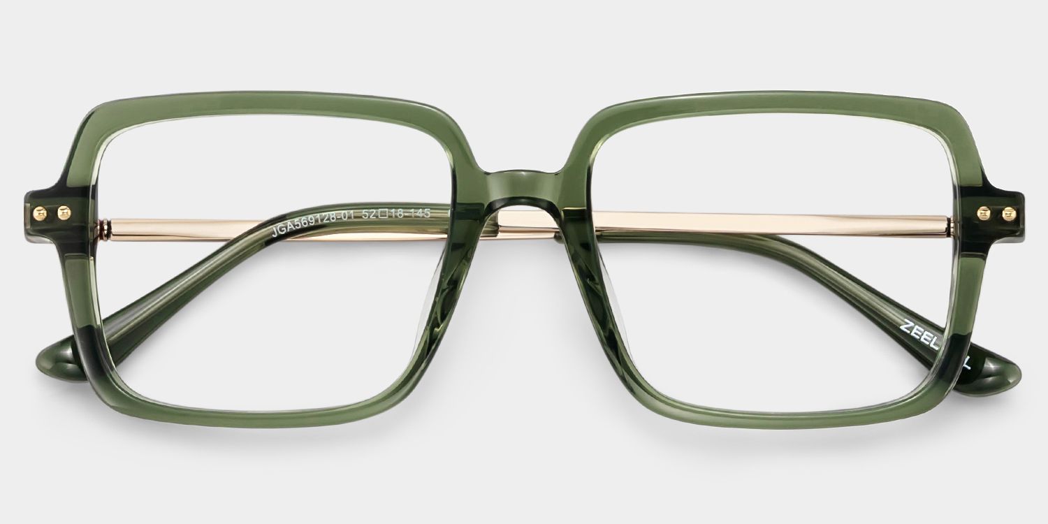 Asher Vert Rectangle Lunettes1