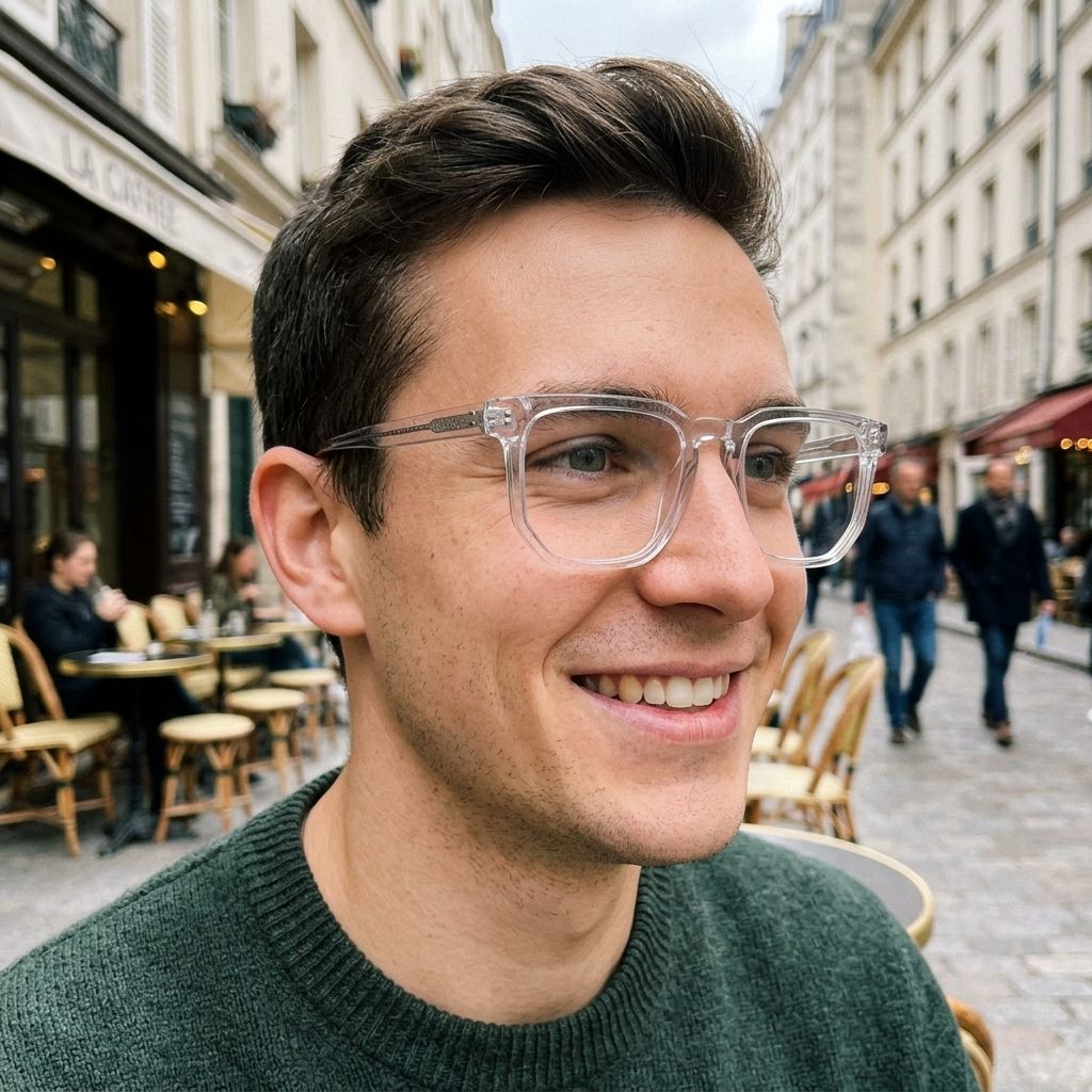 Matherne Carrées Acétate Clair Lunettes4