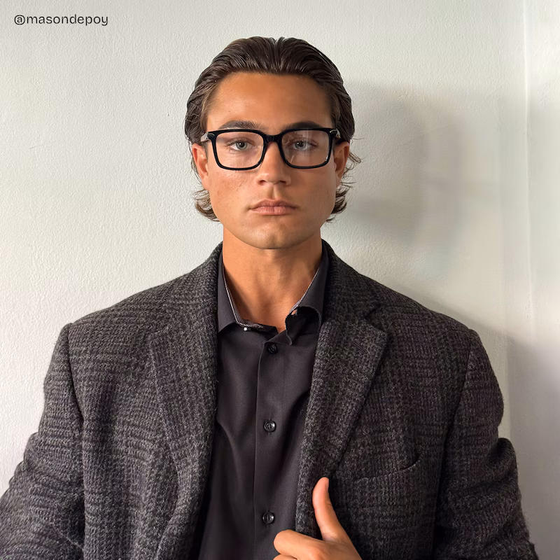 Noah Rectangulaire Noir Lunettes6