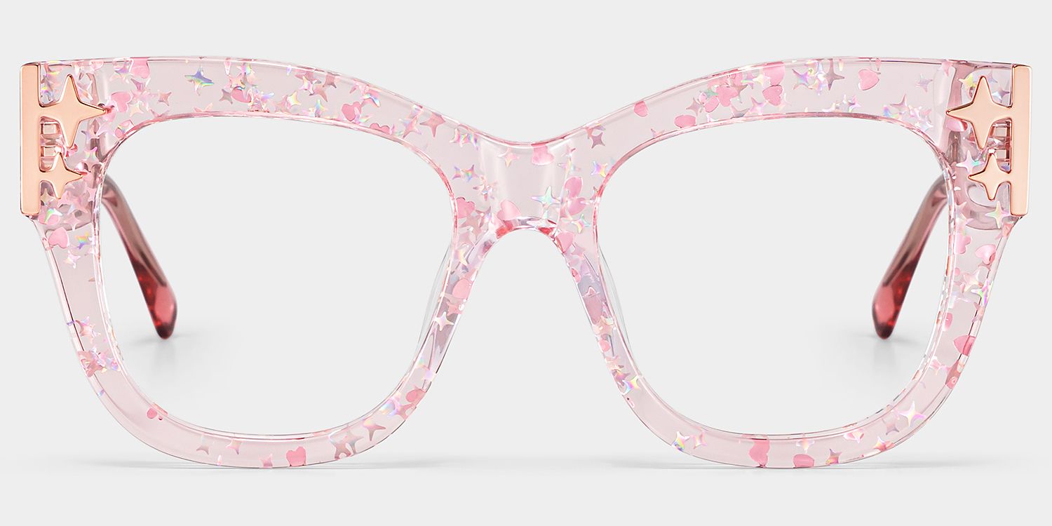 Minfia Carré Rose Lunettes1