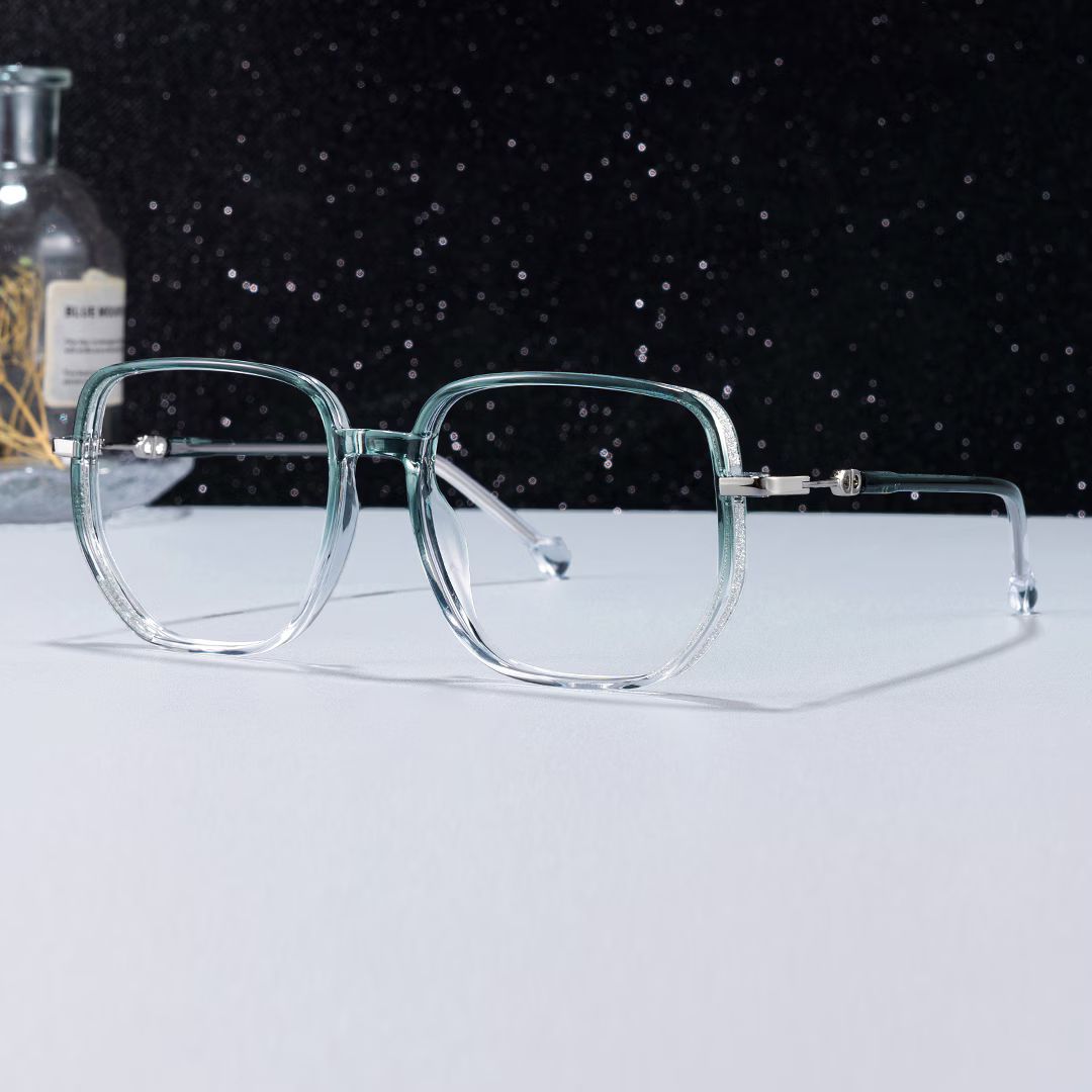 Joana Bleu Géométrique Lunettes0