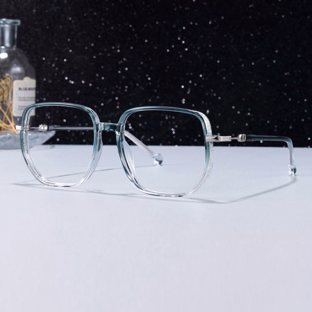 Joana Bleu Géométrique Lunettes0