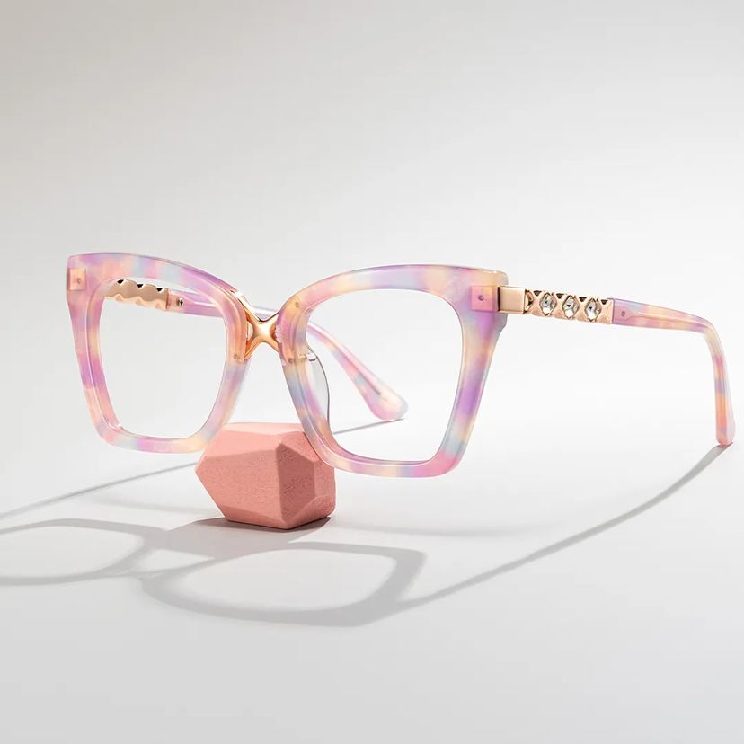 Lunettes œil de chat roses mélangées