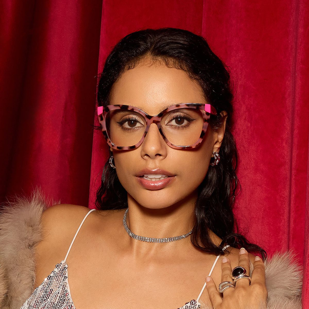 Kira Papillon Rose Tortue Lunettes0