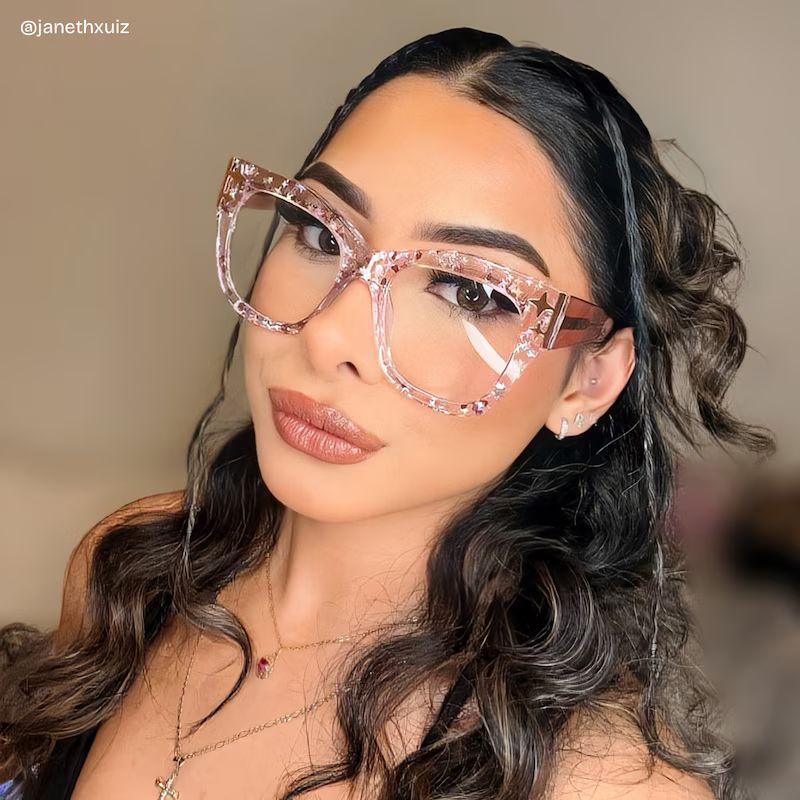 Minfia Carré Rose Lunettes6