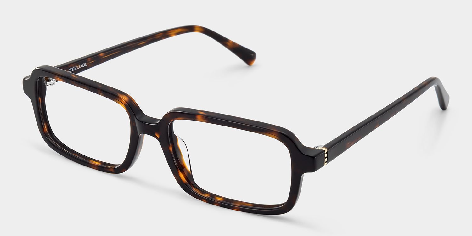 Danielle Lunettes rectangulaires en acétate tortue3