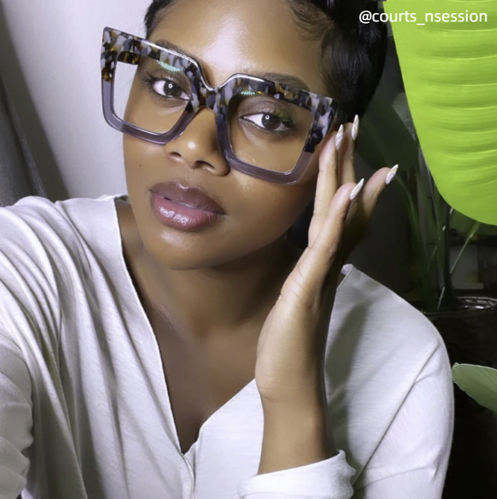 Brandon Gris Floral Carré Lunettes6