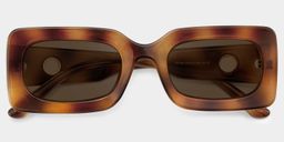 Ruby Tortue Rectangulaire lunettes de soleil1