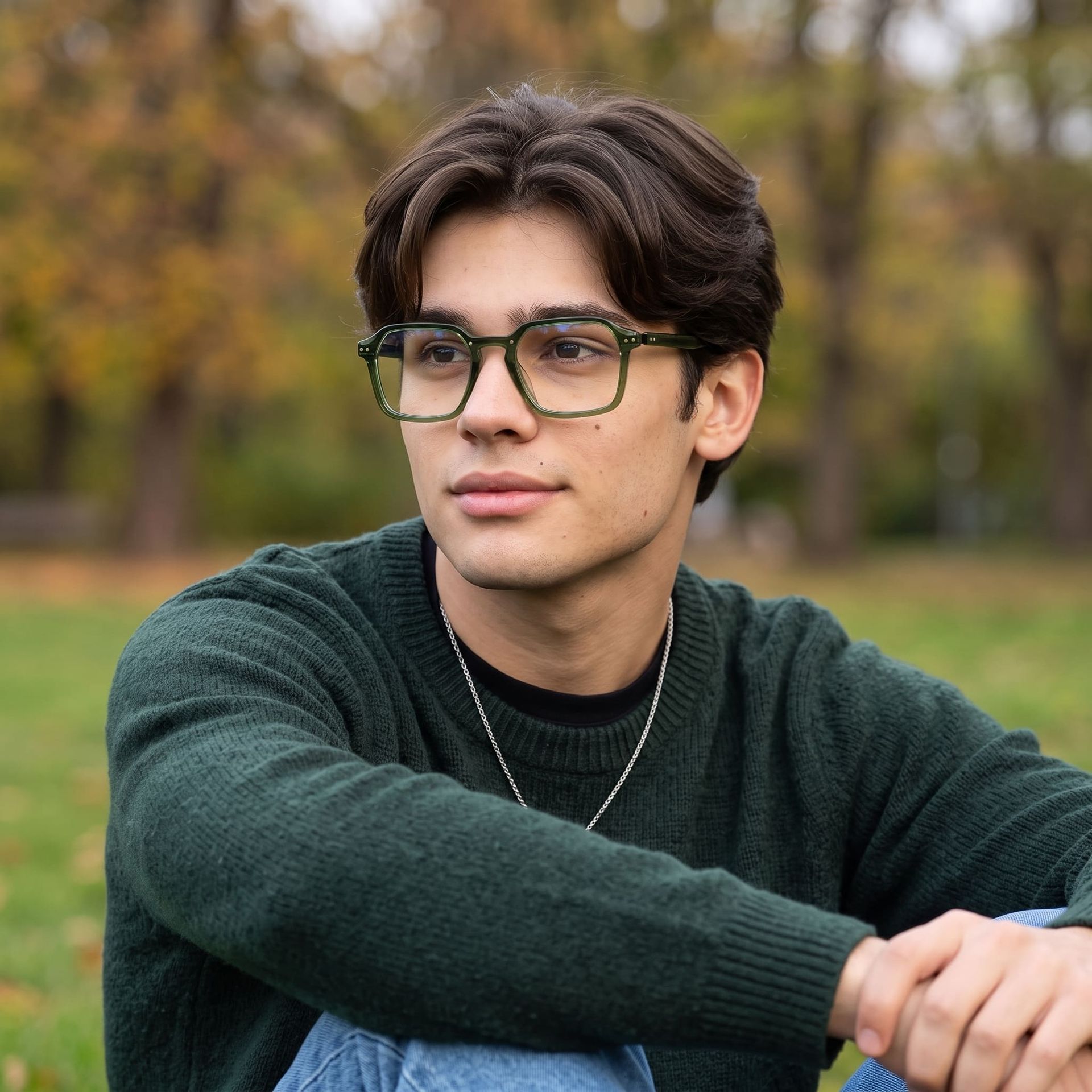 Lunettes Brendan Vertes Géométriques à Monture Mixte | ZEELOOL5