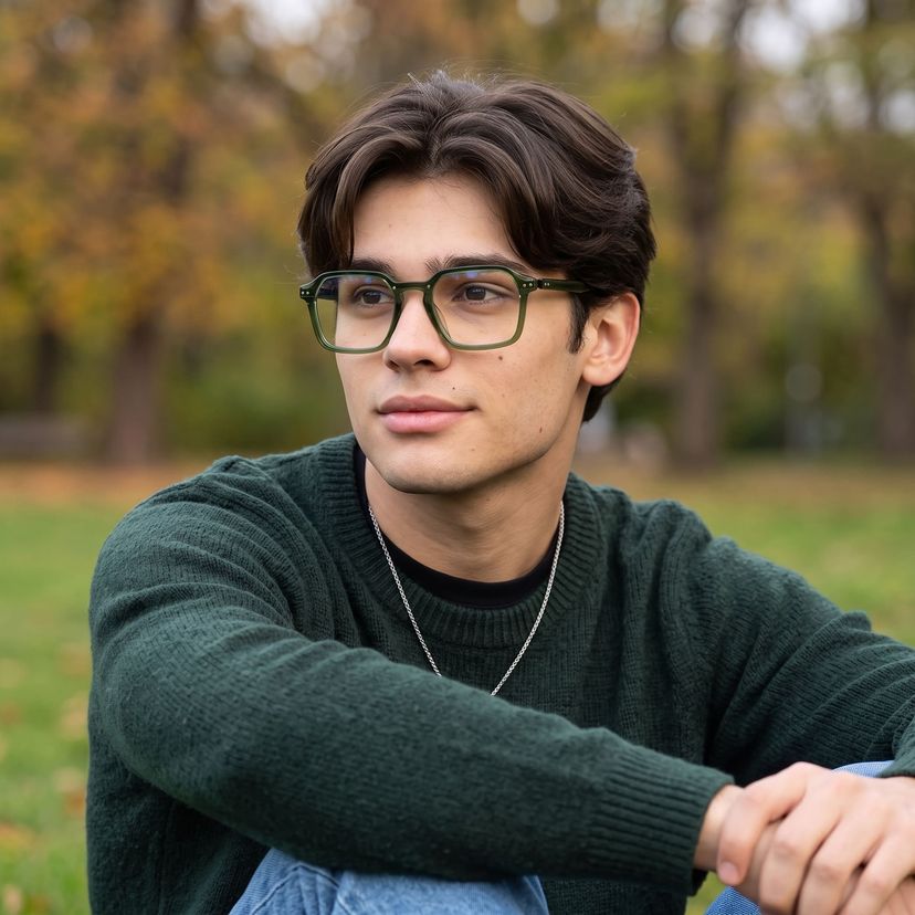 Brendan Vert Géométrique lunettes