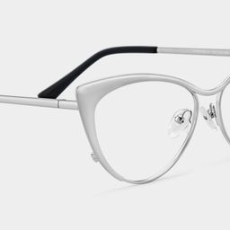 Cat Eye Métal Argenté Lunettes4