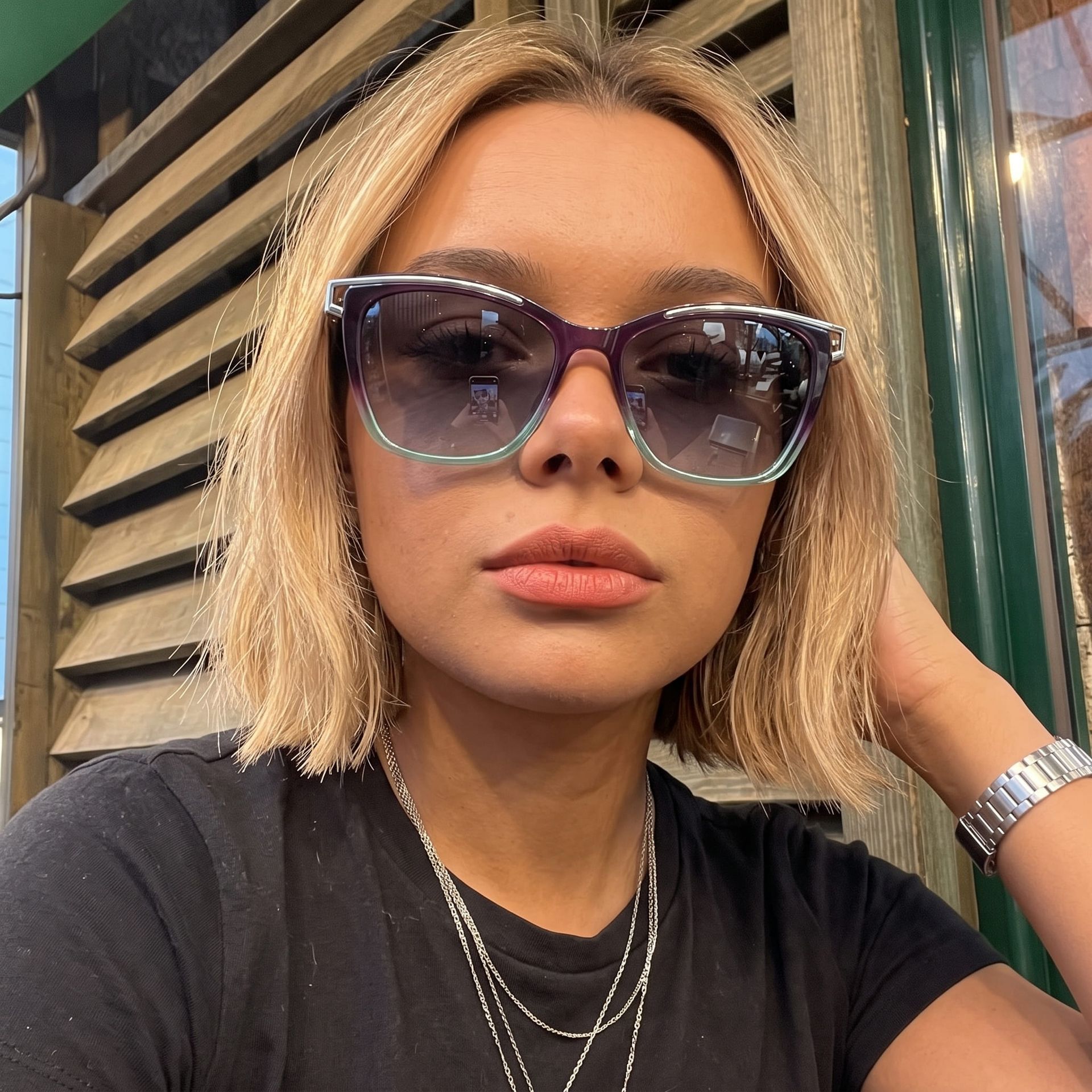 Lunettes de soleil de style Square Bleu-Violet Krystle | ZEELOOL Découvrir ZEELOOL4