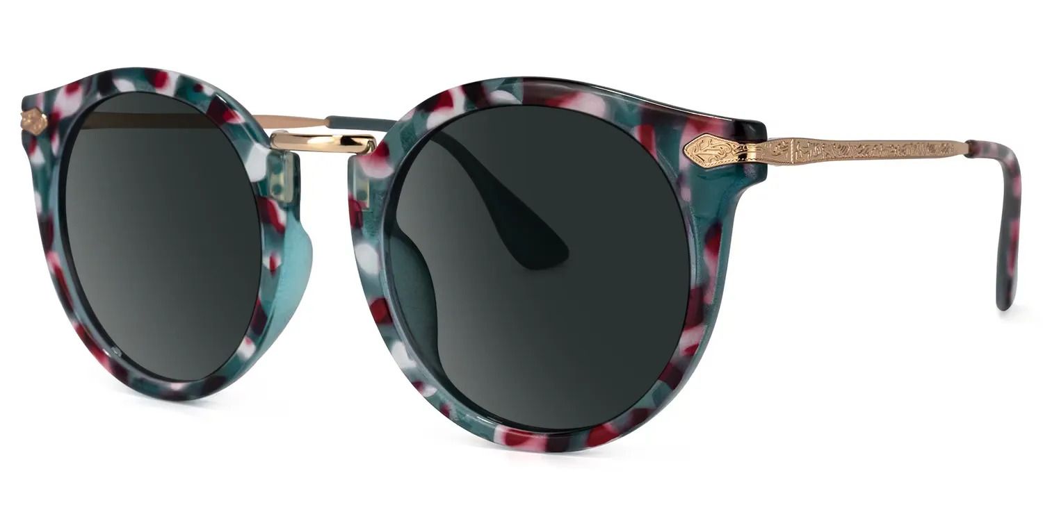Quentina Bleue Ronde Lunettes1