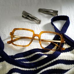 Beatrice Rectangulaire Jaune Lunettes0