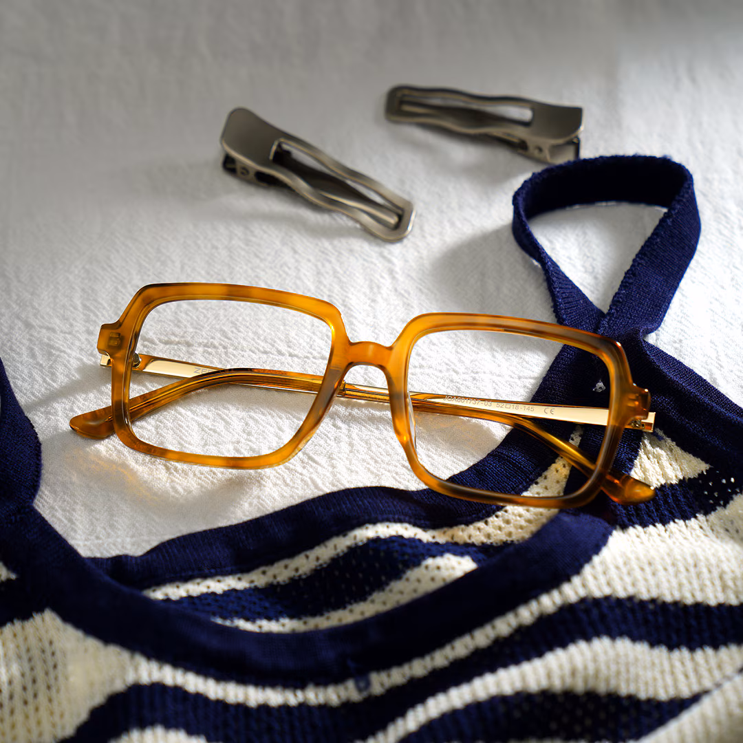 Beatrice Rectangulaire Jaune Lunettes2