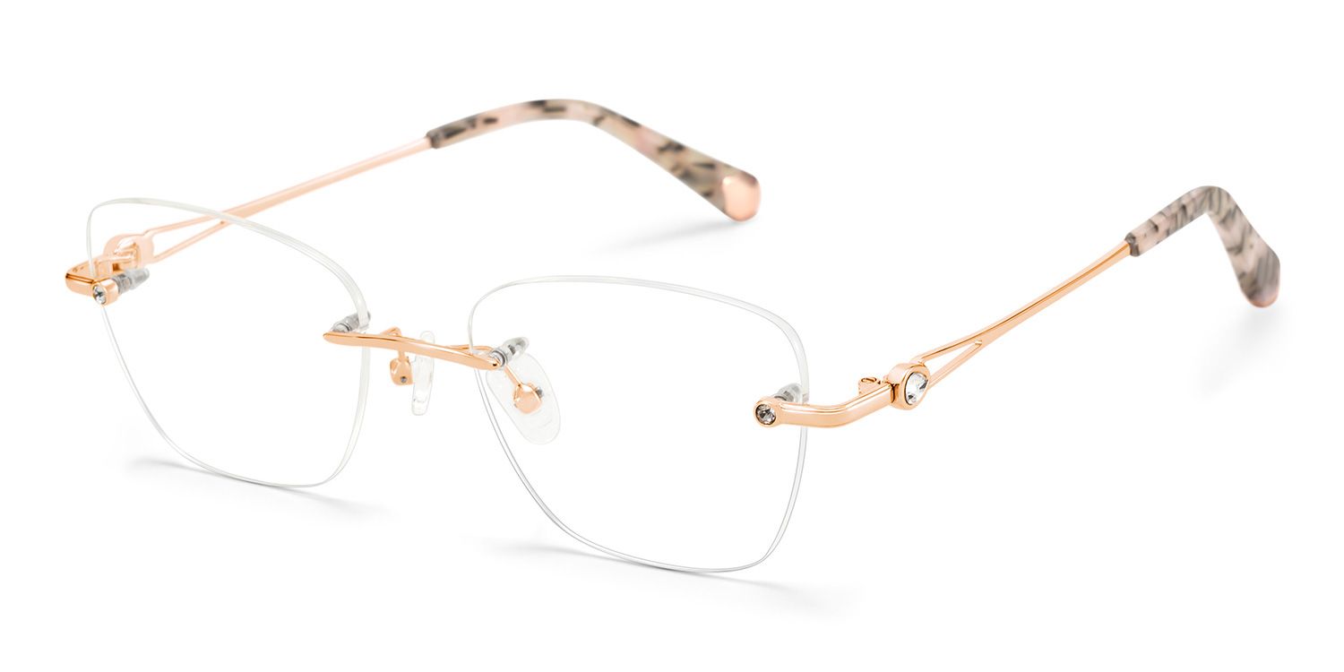 Seth Rectangulaires Métal Or Rose Lunettes2