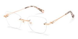 Rectangulaires Métal Or Rose Lunettes2