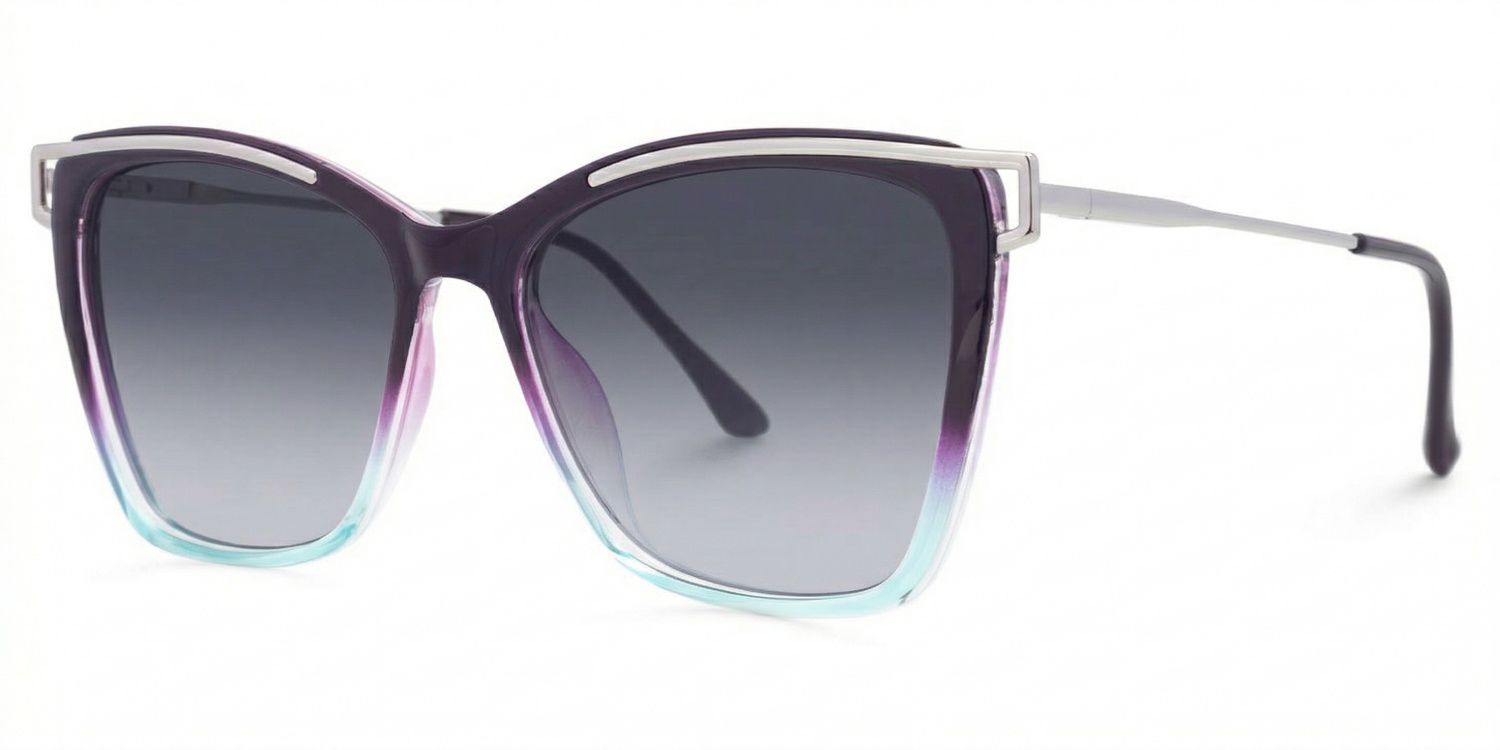 Monture de lunettes Krystle carrée bleu-violet | ZEELOOL1