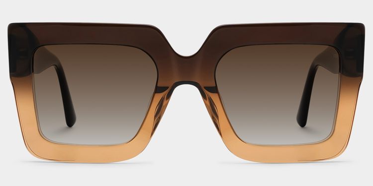 Brandon Marron Carré lunettes de soleil