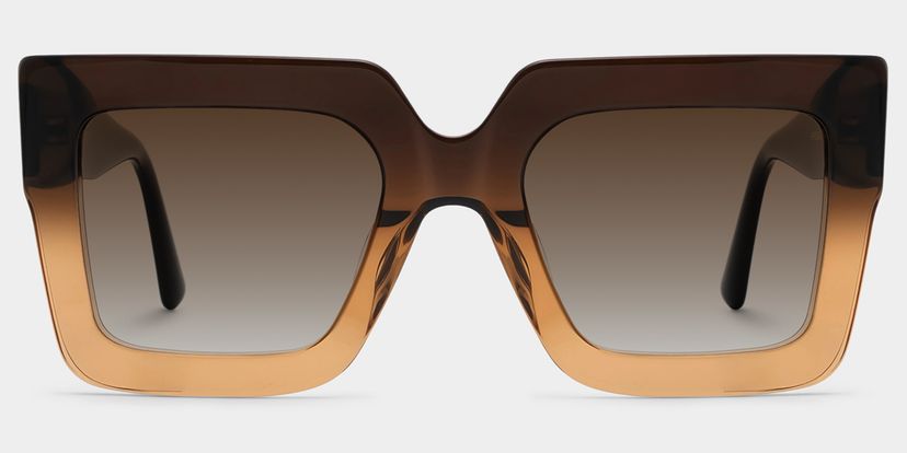 Brandon Marron Carré lunettes de soleil