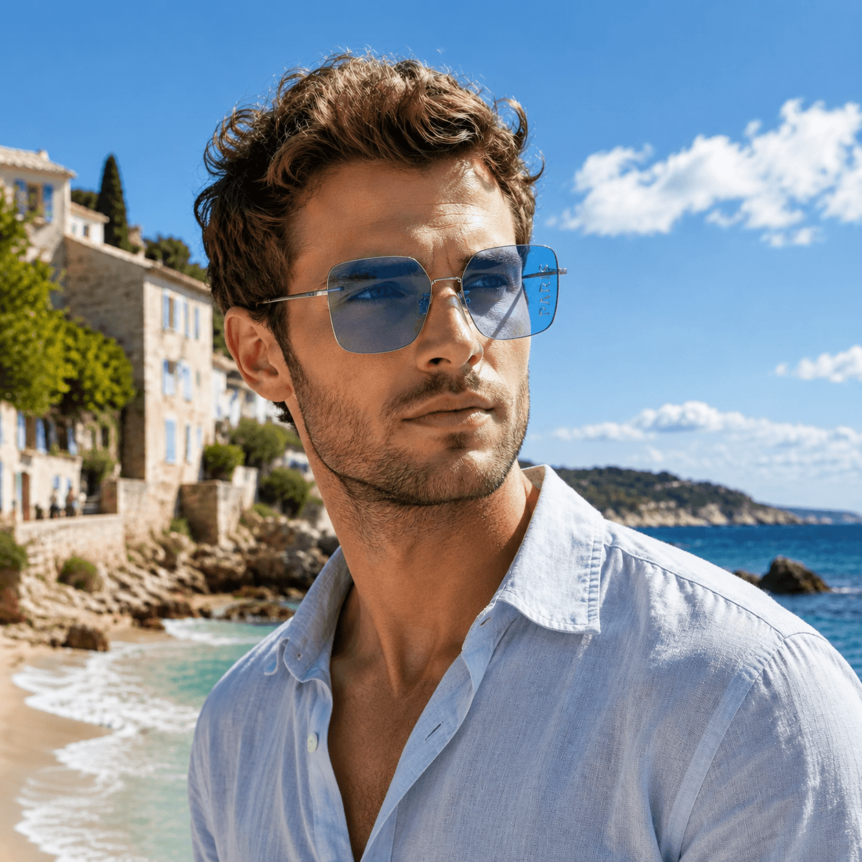Millet Rectangle Bleu Lunettes de soleil pour Femmes et Hommes | ZEELOOL FR6