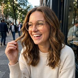 Carrées Acétate Beige Lunettes6