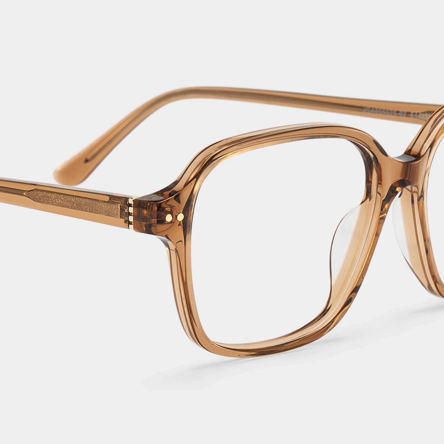 Clementine Lunettes carrées en acétate marron transparent5