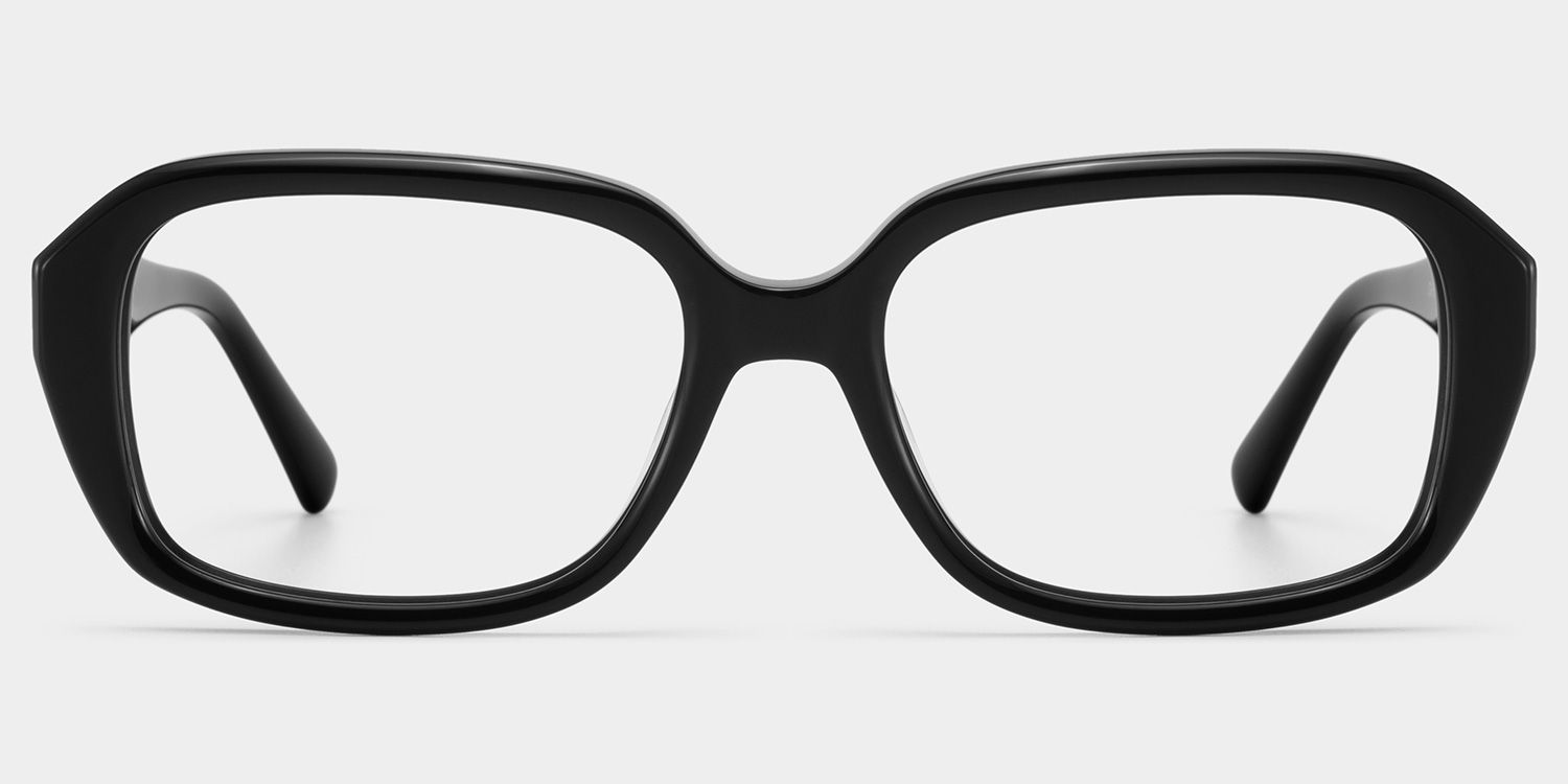Rowan Lunettes rectangulaires en acétate noir1