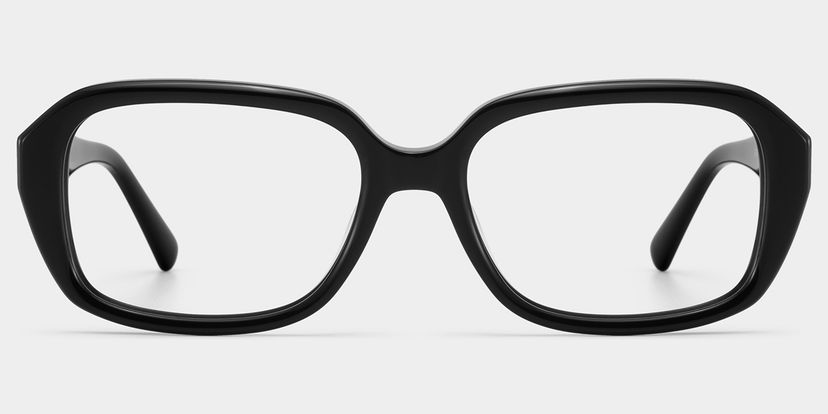 Lunettes rectangulaires en acétate noir