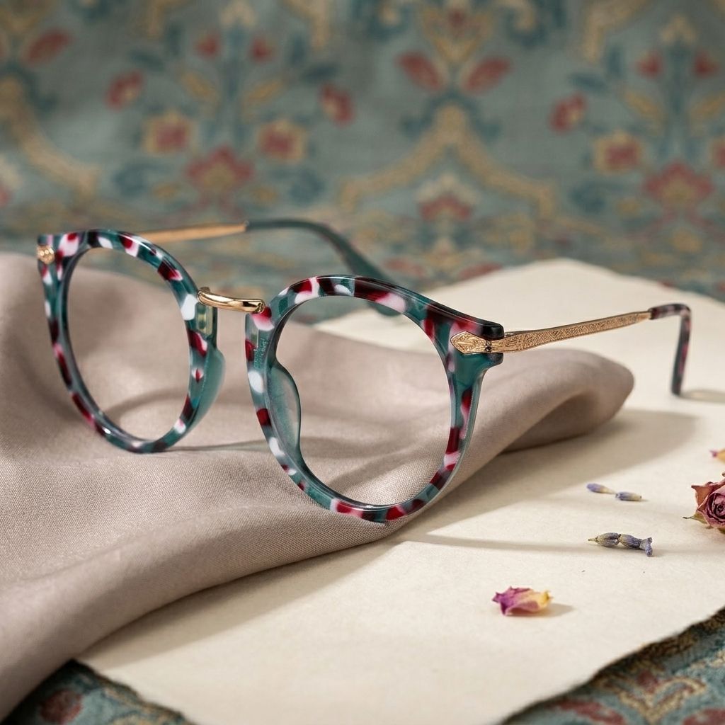 Quentina Bleue Ronde Lunettes1