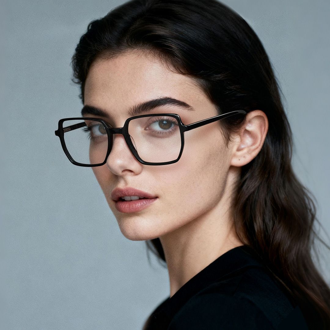 Phillis Noir Carré Lunettes5