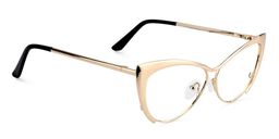 Cat eye Doré Métal Lunettes3