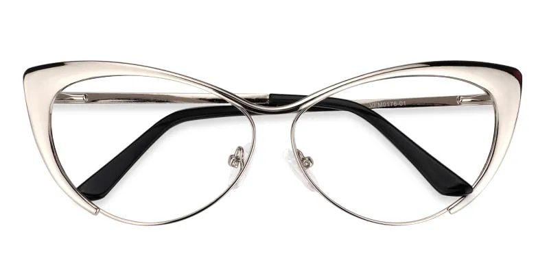Ellen Cat Eye Métal Argenté Lunettes1