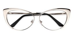 Cat Eye Métal Argenté Lunettes1