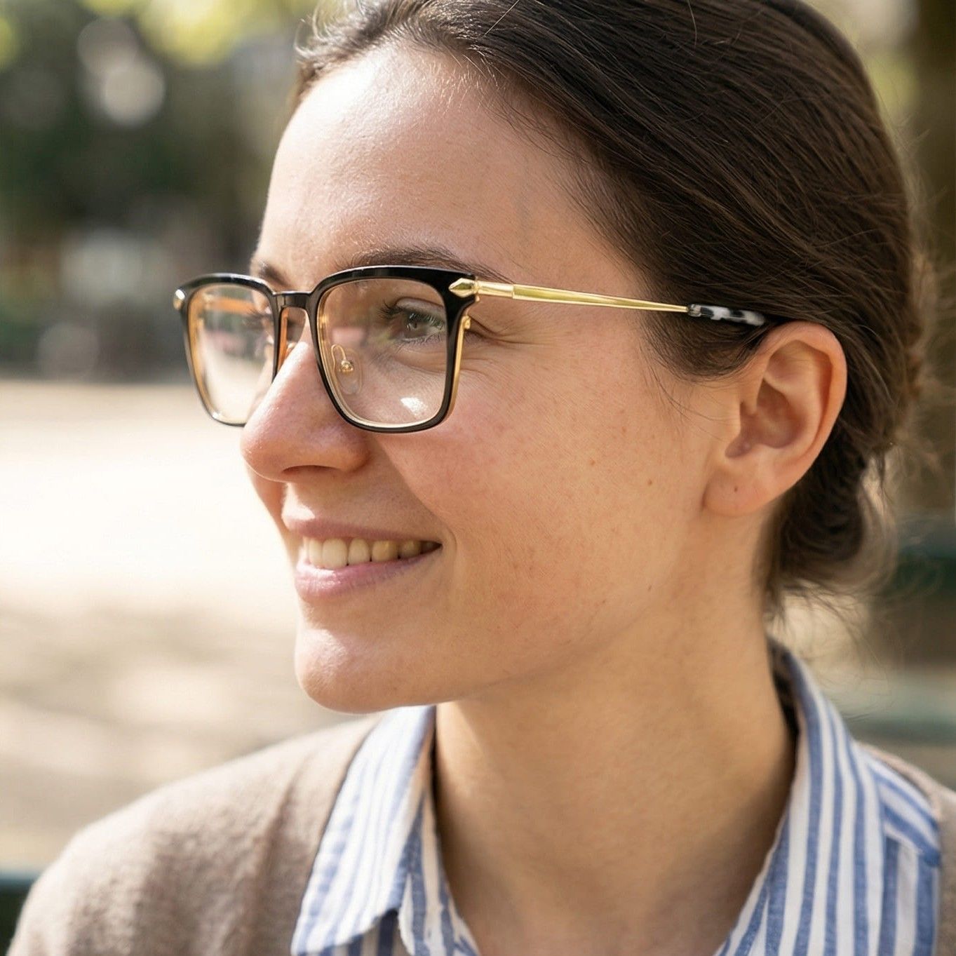 Chaney Noir Rectangle Lunettes6