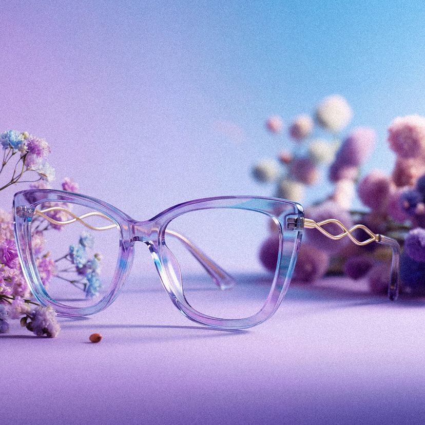 Papillon Acétate Violet Lunettes