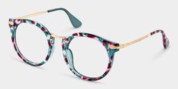 Quentina Bleu Ronde lunettes4